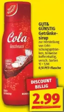 NP Discount GUT& GÜNSTIG Getränkesirup Angebot