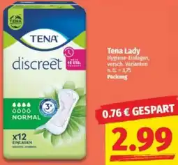 NP Discount Tena Lady Hygiene-Einlagen Angebot