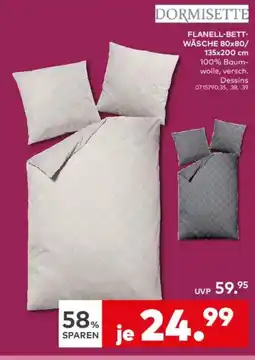 porta DORMISETTE Flanellbettwäsche 80x80/135x200 cm Angebot
