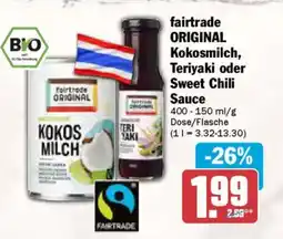 AEZ fairtrade ORIGINAL Kokosmilch, Teriyaki oder Sweet Chili Sauce Angebot