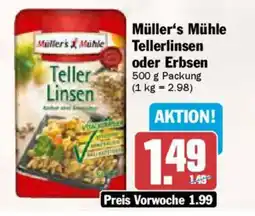AEZ Müller's Mühle Tellerlinsen oder Erbsen Angebot