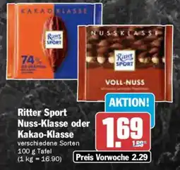 AEZ Ritter Sport Nuss-Klasse oder Kakao-Klasse Angebot