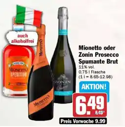 AEZ Mionetto oder Zonin Prosecco Spumante Brut Angebot