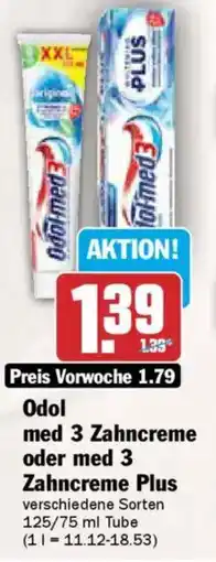 AEZ Odol med 3 Zahncreme oder med 3 Zahncreme Plus Angebot