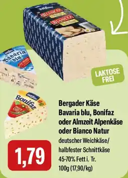 Feneberg Bergader Käse Bavaria blu, Bonifaz oder Almzeit Alpenkäse oder Bianco Natur Angebot