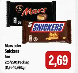 Feneberg Mars oder Snickers 5er Angebot