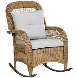 Netto Marken-Discount Outsunny Rattan Schaukelstuhl Stahl, PE-Rattan, Polyester Angebot