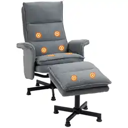 Netto Marken-Discount HOMCOM Massagesessel mit Fußhocker Leinen (100 % Polyester), Schaumstoff, Mehrschichtplatte, Stahl Angebot