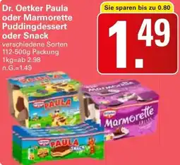WEZ Dr. Oetker Paula oder Marmorette Puddingdessert oder Snack Angebot