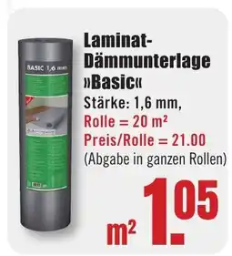 B1 Discount Baumarkt Laminat- Dämmunterlage BASIC 1,6 mm Angebot