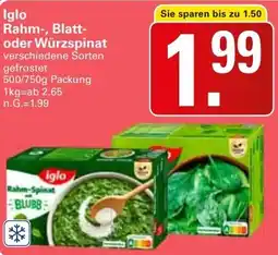 WEZ Iglo Rahm-, Blatt- oder Würzspinat Angebot