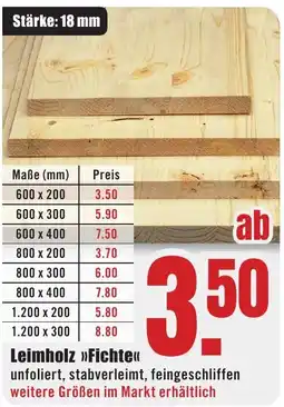 B1 Discount Baumarkt Leimholz »>Fichte<< Angebot