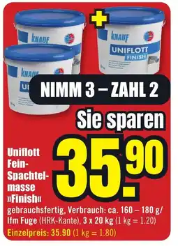 B1 Discount Baumarkt KNAUF Uniflott Fein- Spachtelmasse >>Finish<< Angebot