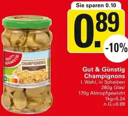 WEZ Gut & Günstig Champignons Angebot