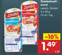Netto Marken-Discount Zimbo zwiebelmettwurst Angebot