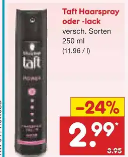 Netto Marken-Discount Taft haarspray oder -lack Angebot