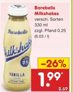 Netto Marken-Discount Barebells milkshakes Angebot