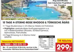 Netto Marken-Discount 15 tage 4-sterne-reise rhodos & türkische ägäis Angebot