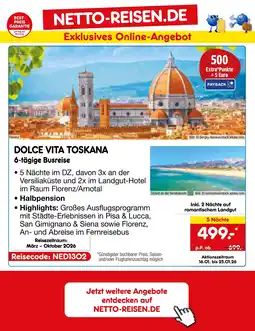 Netto Marken-Discount Netto-reisen dolce vita toskana Angebot