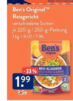 V Markt Ben's original reisgericht Angebot