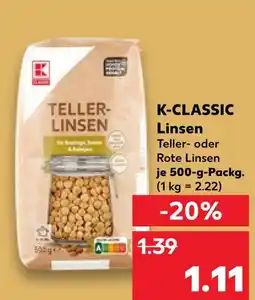 Kaufland K-classic teller- oder rote linsen Angebot