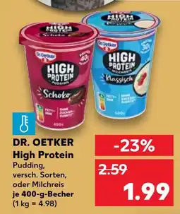 Kaufland Dr. oetker high protein pudding schoko Angebot