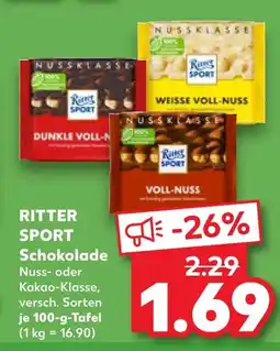 Kaufland Ritter sport dunkle voll-nuss Angebot