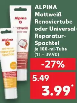 Kaufland Alpina mattweiß renoviertube Angebot