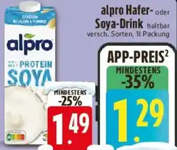 E-Center alpro Hafer- oder Soya-Drink Angebot