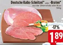 E-Center Deutsche Kalbs-Schnitzel oder Braten Angebot