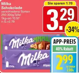 WEZ Milka Schokolade Angebot