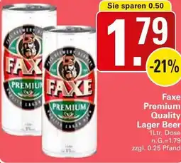 WEZ Faxe Premium Quality Lager Beer Angebot