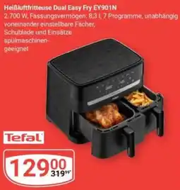 Globus Tefal Heißluftfritteuse Dual Easy Fry EY901N Angebot