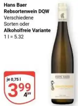 Globus Hans Baer Rebsortenwein DQW oder Alkoholfreie Variante Angebot