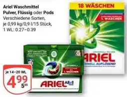 Globus Ariel Waschmittel Pulver, Flüssig oder Pods Angebot