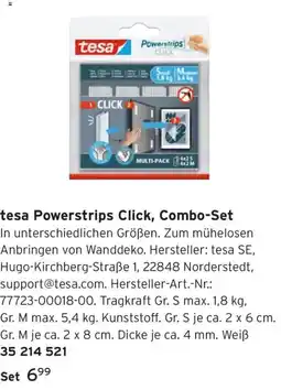 Tchibo tesa Powerstrips Click, Combo-Set Angebot