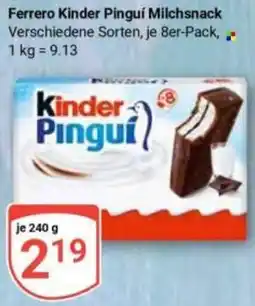 Globus Ferrero Kinder Pinguí Milchsnack Angebot
