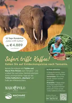 Tchibo MARCO POLO REISEN 12 Tage-Rundreise ,,Safari trifft Kaffee" Angebot