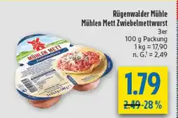 diska Rügenwalder Mühle Mühlen Mett Zwiebelmettwurst Angebot