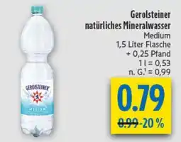 diska Gerolsteiner natürliches Mineralwasser Angebot