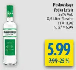 diska Moskovskaya Vodka Latvia 38% Vol. Angebot