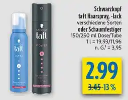 diska Schwarzkopf taft Haarspray, -lack oder Schaumfestiger Angebot