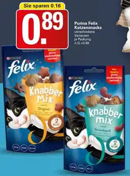WEZ Purina Felix Katzensnacks Angebot