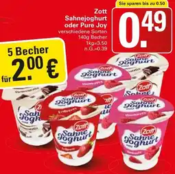 WEZ Zott Sahnejoghurt oder Pure Joy Angebot