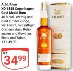 Globus A. H. Riise XO 1888 Copenhagen Gold Medal Rum Angebot
