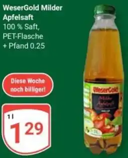 Globus WeserGold Milder Apfelsaft Angebot