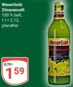 Globus WeserGold Zitronensaft Angebot