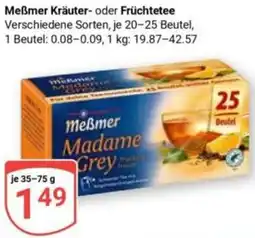 Globus Meẞmer Kräuter- oder Früchtetee Angebot
