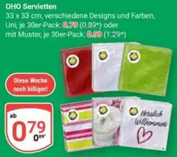 Globus OHO Servietten Angebot