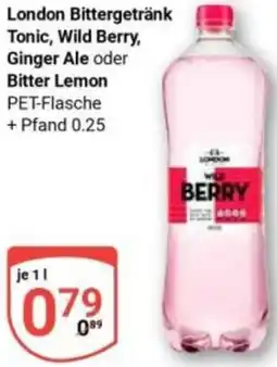 Globus London Bittergetränk Tonic, Wild Berry, Ginger Ale oder Bitter Lemon Angebot